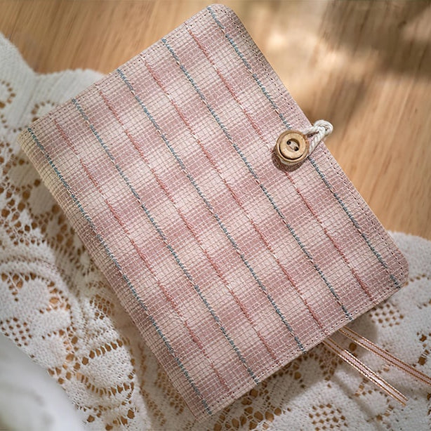 Carnet de notes A6 A5 vintage en tissu, 6 anneaux réutilisable avec pages mobiles
