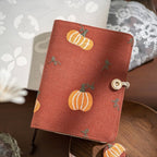 Cahier brodé citrouille A5 A6, bloc-notes en tissu avec pages mobiles ou reliées