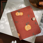 Cahier brodé citrouille A5 A6, bloc-notes en tissu avec pages mobiles ou reliées