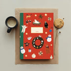 Carnet de notes Noël à couverture rigide - Journal ligné A5, papeterie festive