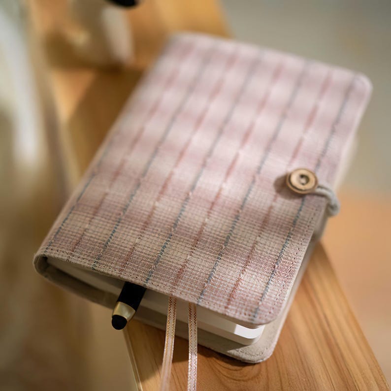 Carnet de notes A6 A5 vintage en tissu, 6 anneaux réutilisable avec pages mobiles