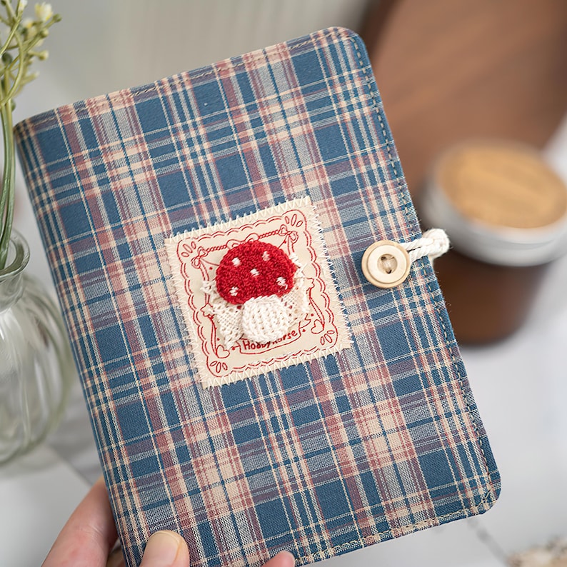 Carnet de notes en tissu brodé rouge A5 A6, intercalaires rechargeables, classeur économique