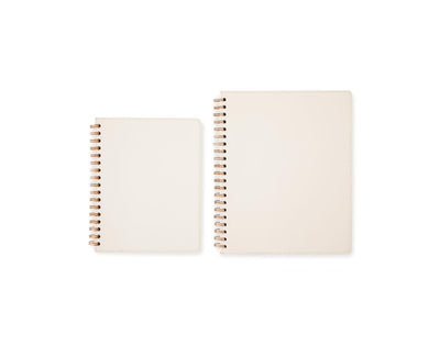 Cahier à spirales blanc couverture souple cuir PU 7x9 po ou 8,5x11 po 180 ou 280 pages