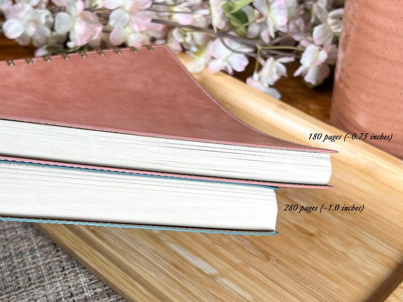 Cahier à spirales blanc couverture souple cuir PU 7x9 po ou 8,5x11 po 180 ou 280 pages