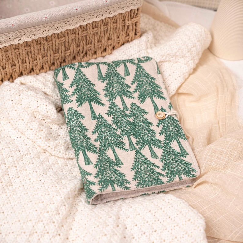 Carnet de Voyage Brodé Forêt A5/A6 Portable, Bloc-Notes en Tissu Fait Main