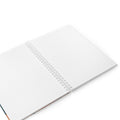 Cahier à spirale chat orange confortable avec coin lecture, 128 pages lignées, 90g