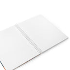Cahier à spirale chat orange confortable avec coin lecture, 128 pages lignées, 90g