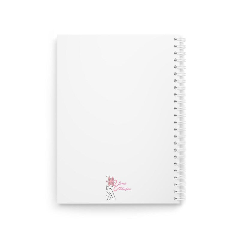 Cahier à spirale motif tasse à café rose, 128 pages lignées 90g, carnet de notes quotidien