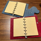 Cahier en cuir A7 motif chien, carnet de notes avec fermeture osseuse, journal pour amoureux des chiens