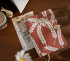 Journal en tissu brodé A5 A6 rustique, cahier vintage épis de blé, inserts rechargeables, planificateur de budget