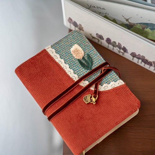 Cahier de reliure A5 A6 en velours côtelé, journal vintage rechargeable, reliure budgétaire