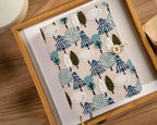 Carnet brodé arbres A5 A6, couverture lin, feuilles mobiles, journal nature