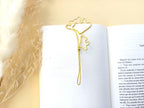 Marque-page trombone en fil d'aluminium martelé à la main - Feuilles de monstera, ginko, hibiscus, perce-neige - 11/12 cm
