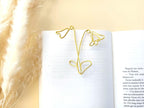 Marque-page trombone en fil d'aluminium martelé à la main - Feuilles de monstera, ginko, hibiscus, perce-neige - 11/12 cm