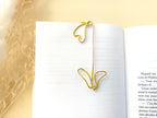 Marque-page trombone en fil d'aluminium martelé à la main - Feuilles de monstera, ginko, hibiscus, perce-neige - 11/12 cm