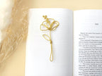 Marque-page trombone en fil d'aluminium martelé à la main - Feuilles de monstera, ginko, hibiscus, perce-neige - 11/12 cm