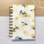 Carnet de notes A6 à spirales, papier quadrillé à pois, 160 pages, 100 g, citron été