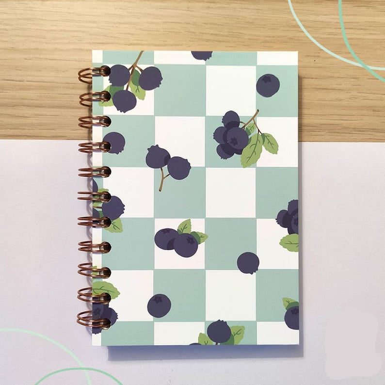 Carnet de notes A6 à spirales, papier quadrillé à pois, 160 pages, 100 g, violet