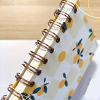 Carnet de notes A6 à spirales, papier quadrillé à pois, 160 pages, 100 g, citron été