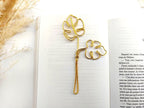 Marque-page trombone en fil d'aluminium martelé à la main - Feuilles de monstera, ginko, hibiscus, perce-neige - 11/12 cm