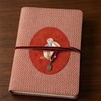 Carnet de notes rechargeable A6 en velours côtelé et tweed, motif lapin brodé, fermeture par lien en velours