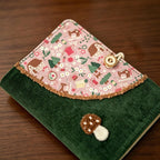 Couverture en velours côtelé A5 A6 classeur journal, carnet de notes champignons illustration ville vintage, agenda à feuilles mobiles, cahier d'écriture