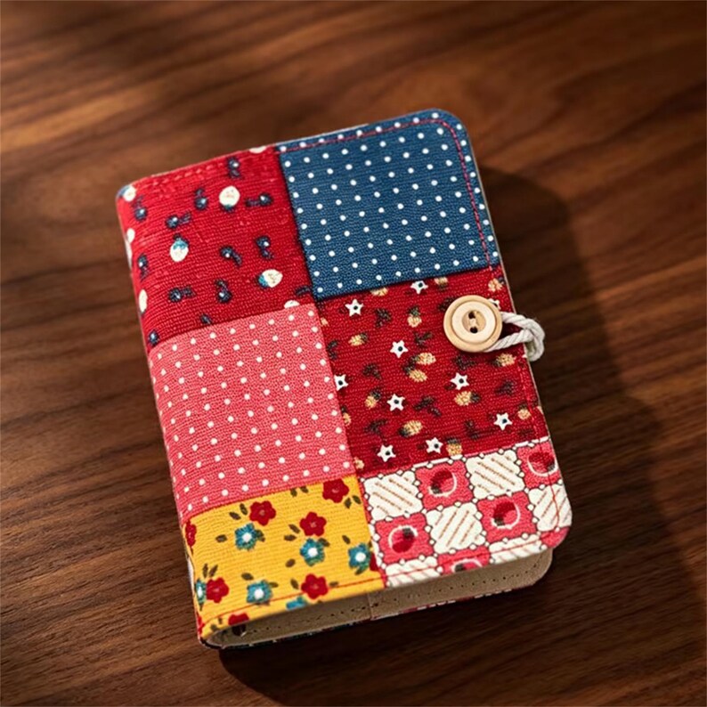 Carnet de notes M5 en tissu de coton avec anneaux à feuilles mobiles 1,5 cm et 2 cm, journal vierge, papier Dowling 100 g/m², pages 6,7 × 10,5 cm