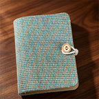 Carnet de notes M5 en tissu de coton avec anneaux à feuilles mobiles 1,5 cm et 2 cm, journal vierge, papier Dowling 100 g/m², pages 6,7 × 10,5 cm