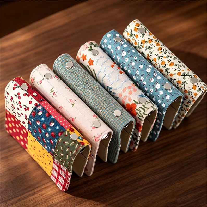 Carnet de notes M5 en tissu de coton avec anneaux à feuilles mobiles 1,5 cm et 2 cm, journal vierge, papier Dowling 100 g/m², pages 6,7 × 10,5 cm