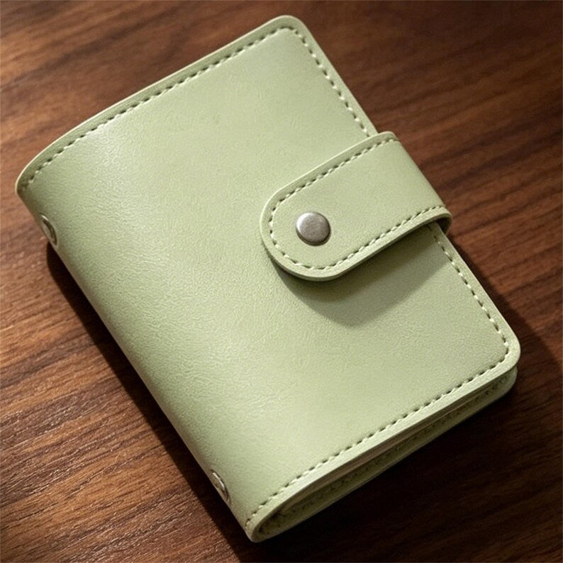 Carnet de notes M5 à anneaux et fermeture à pression en cuir PU souple, format de poche, rechargeable, mini-journal portable avec passant pour stylo