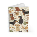 Cahier ligné vintage avec illustration de chiens, journal à spirales, cadeau pour amoureux des chiens