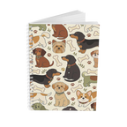 Cahier ligné vintage avec illustration de chiens, journal à spirales, cadeau pour amoureux des chiens