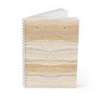 Cahier à spirales en travertin, journal avec lignes minimalistes, accessoire de bureau neutre