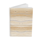 Cahier à spirales en travertin, journal avec lignes minimalistes, accessoire de bureau neutre