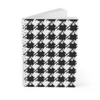 Cahier à spirales pied-de-poule noir crème, carnet à carreaux, 80 pages