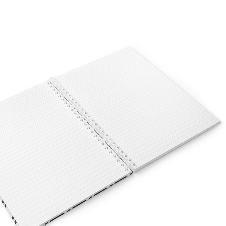 Cahier à spirales pied-de-poule noir crème, carnet à carreaux, 80 pages