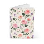 Cahier à spirales floral aquarelle, journal botanique fleurs sauvages, 80 pages