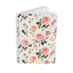 Cahier à spirales floral aquarelle, journal botanique fleurs sauvages, 80 pages