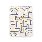 Cahier à spirales géométriques bleu marine, décoration de bureau moderne