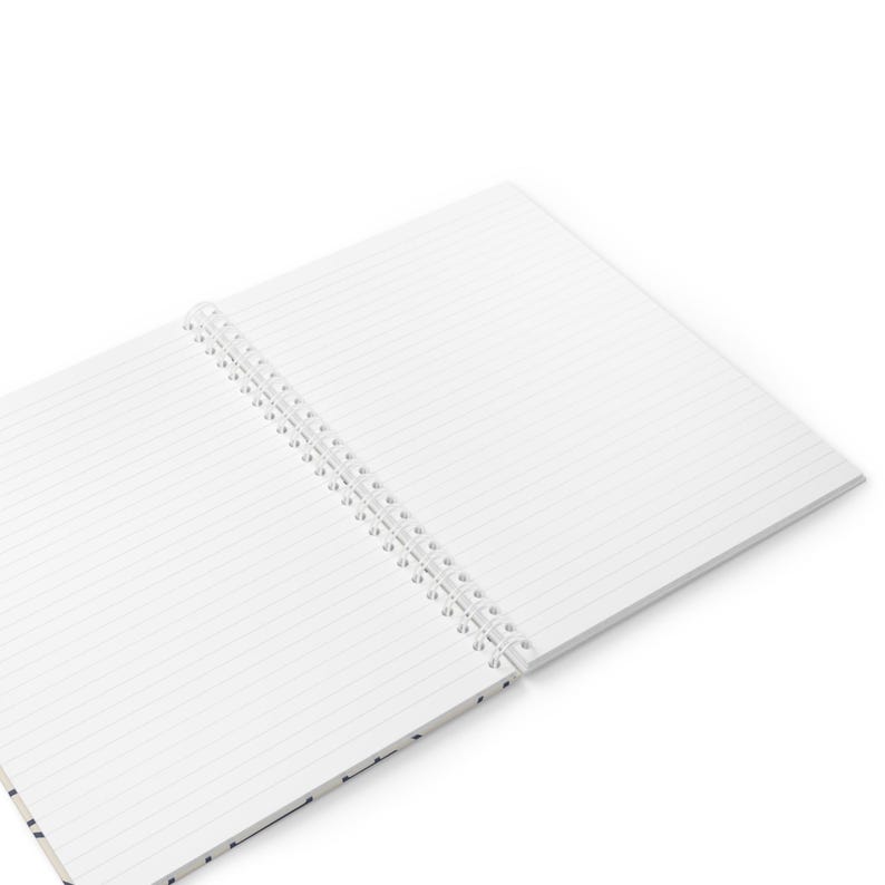 Cahier à spirales géométriques bleu marine, décoration de bureau moderne