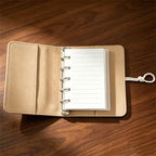 Carnet de notes M5 en tissu de coton avec anneaux à feuilles mobiles 1,5 cm et 2 cm, journal vierge, papier Dowling 100 g/m², pages 6,7 × 10,5 cm