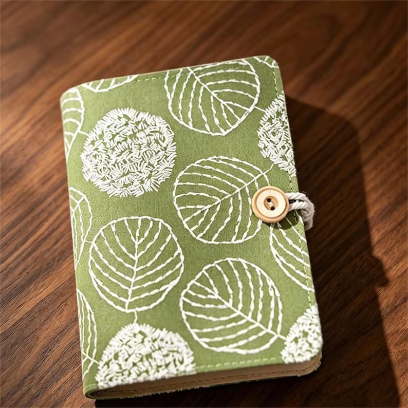 Carnet de notes M5 en tissu de coton avec anneaux à feuilles mobiles 1,5 cm et 2 cm, journal vierge, papier Dowling 100 g/m², pages 6,7 × 10,5 cm
