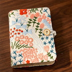 Carnet de notes M5 en tissu de coton avec anneaux à feuilles mobiles 1,5 cm et 2 cm, journal vierge, papier Dowling 100 g/m², pages 6,7 × 10,5 cm