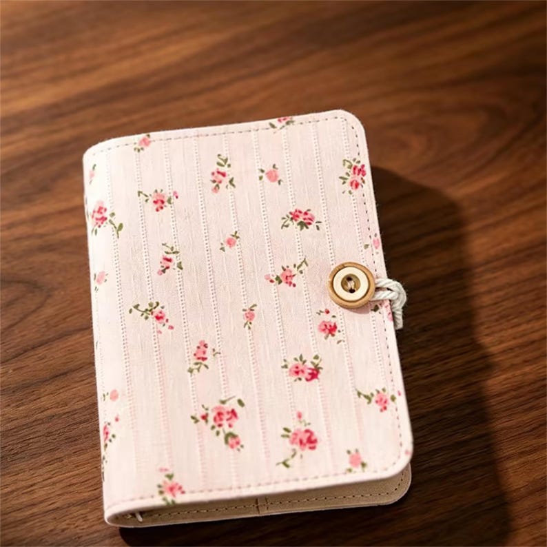 Carnet de notes M5 en tissu de coton avec anneaux à feuilles mobiles 1,5 cm et 2 cm, journal vierge, papier Dowling 100 g/m², pages 6,7 × 10,5 cm