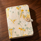 Carnet de notes M5 en tissu de coton avec anneaux à feuilles mobiles 1,5 cm et 2 cm, journal vierge, papier Dowling 100 g/m², pages 6,7 × 10,5 cm