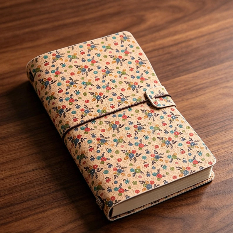 Carnet de notes vintage A6 en cuir synthétique polyuréthane, journal souple avec breloques en bronze antique, inserts rechargeables