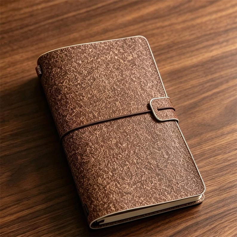 Carnet de notes vintage A6 en cuir synthétique polyuréthane, journal souple avec breloques en bronze antique, inserts rechargeables