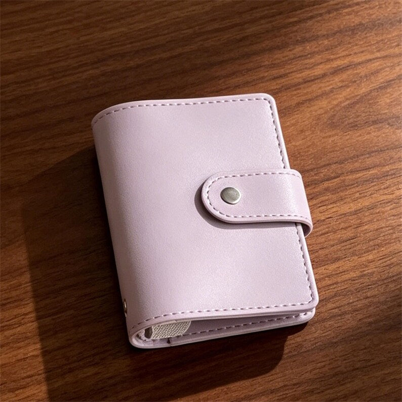 Carnet de notes M5 à anneaux et fermeture à pression en cuir PU souple, format de poche, rechargeable, mini-journal portable avec passant pour stylo
