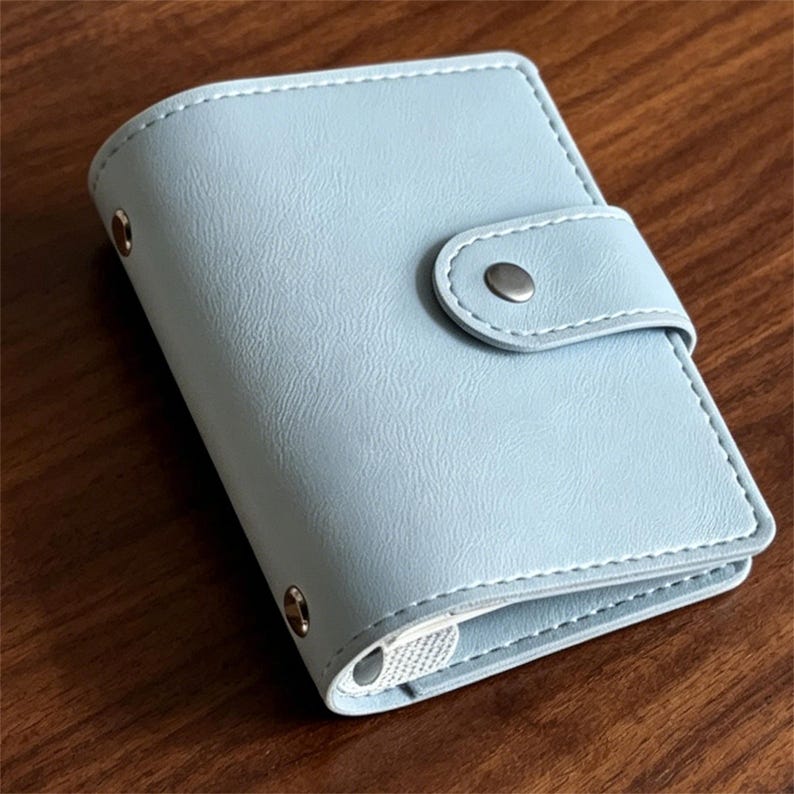 Carnet de notes M5 à anneaux et fermeture à pression en cuir PU souple, format de poche, rechargeable, mini-journal portable avec passant pour stylo