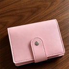 Carnet de notes M5 à anneaux et fermeture à pression en cuir PU souple, format de poche, rechargeable, mini-journal portable avec passant pour stylo